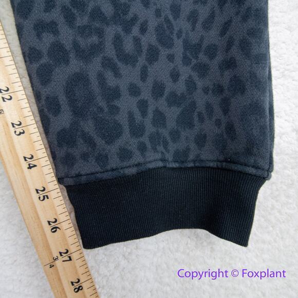 New! Victoria's Secret Cotton High-Rise Fleece Lace-Up Jogger Pants leopard,  XL - Picture 7 of 14